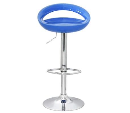 vidaXL Bar Stools 2 pcs Blue Plastic