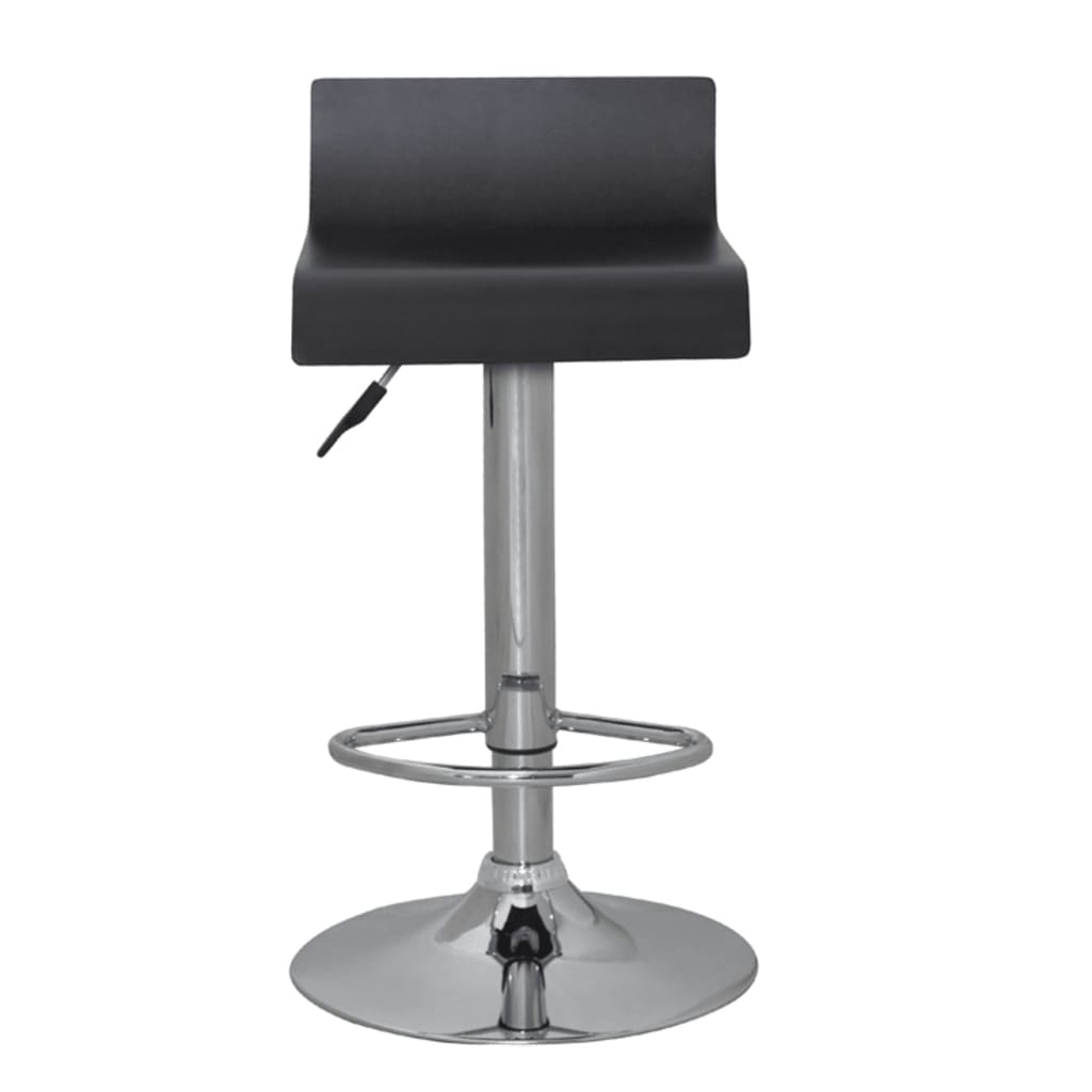 Bar Stool Low Back Black Wood (set of 2)