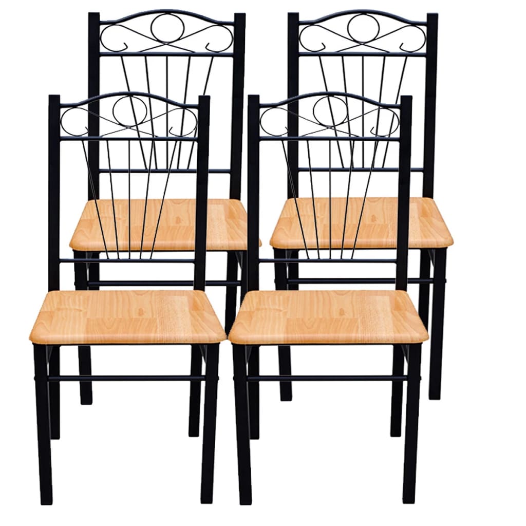 Esszimmer Stühle (4er Set) Holz & Metall hellbraun kaufen