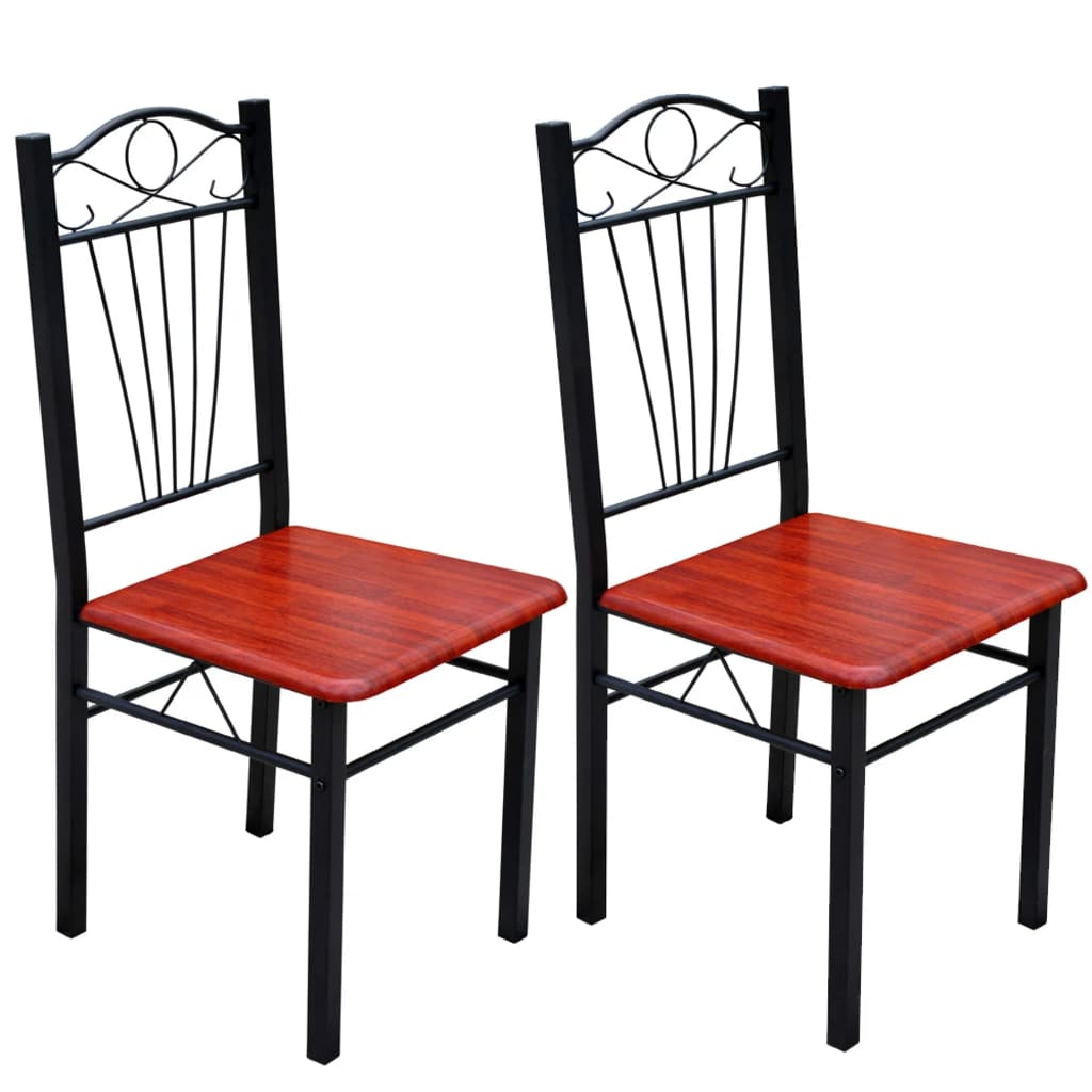 Esszimmer Stühle (2er Set) Holz & Metall rotbraun kaufen