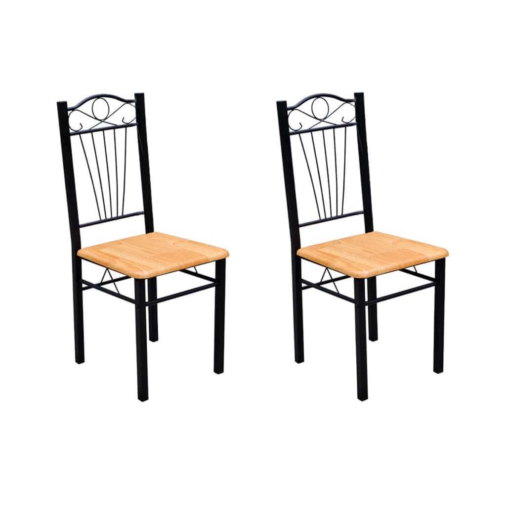 Esszimmer Stühle (2er Set) Holz & Metall hellbraun kaufen