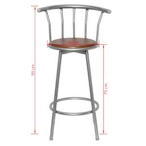 Barski stolček 2 kosa rjave barve jeklo - slika 5