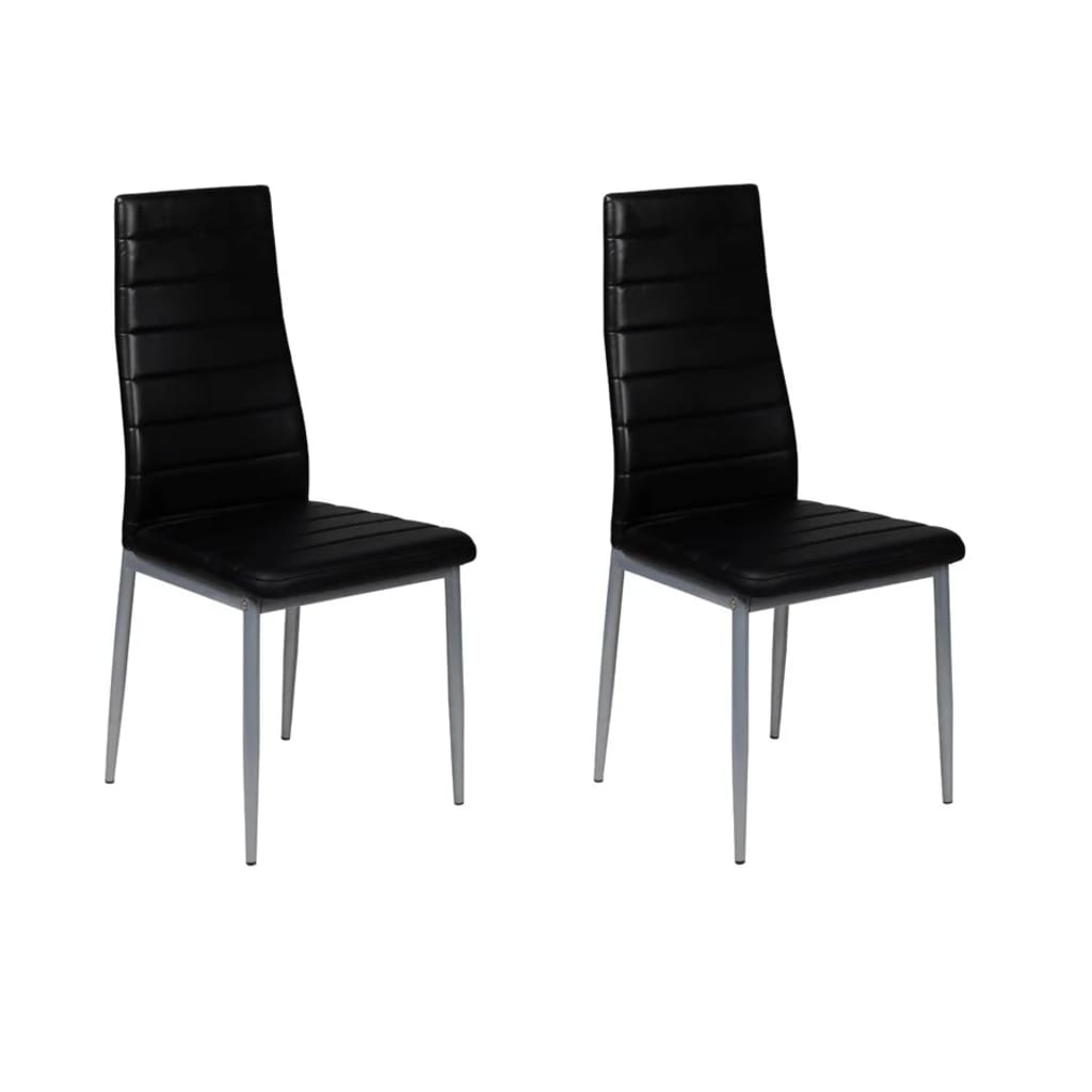 Esszimmer Stühle (2er Set) schwarz Eisen & Kunstleder kaufen