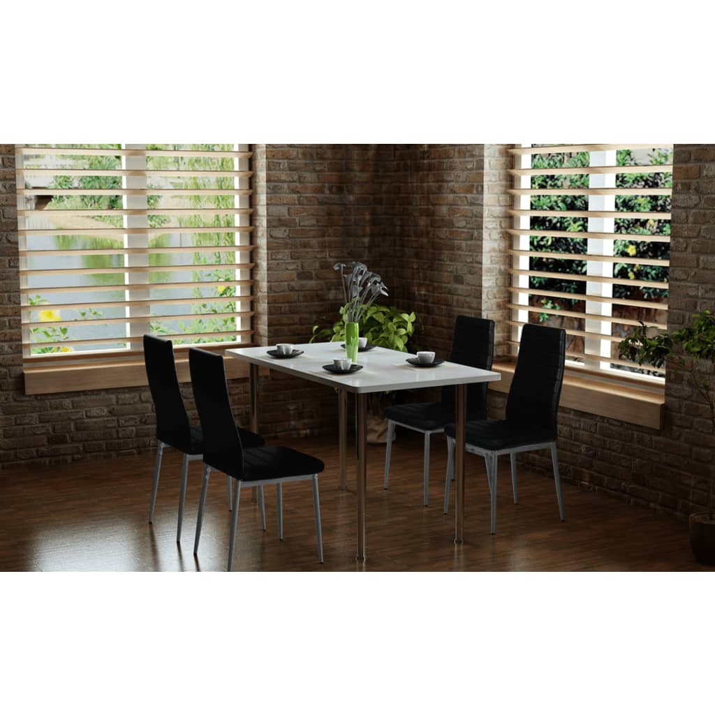Esszimmer Stühle (4er Set) schwarz Eisen & Kunstleder kaufen