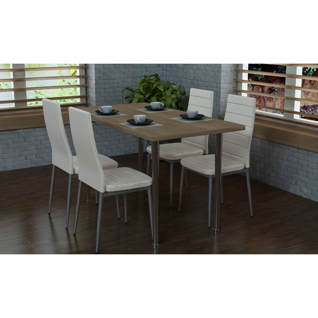Esszimmer Stühle (4er Set) weiß Eisen & Kunstleder kaufen