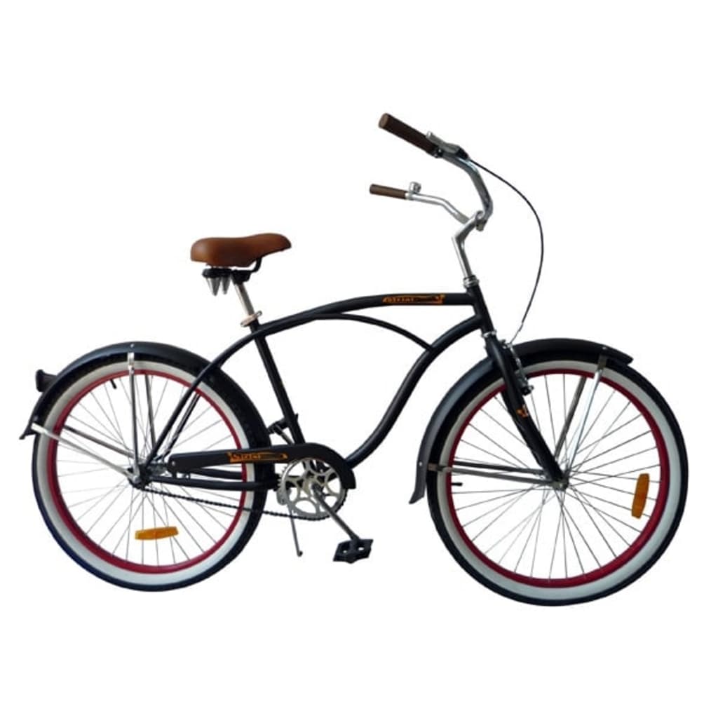 

vidaXL Beachcruiser, mat zwart zonder versnellingen