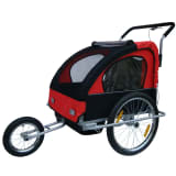 Red & Black Childrens Bike Trailer with Shocks