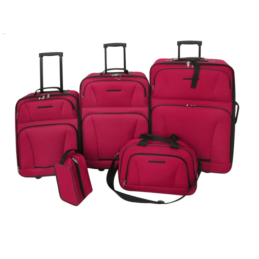 Set 5 bagaje/trollere roșu vidaxl.ro