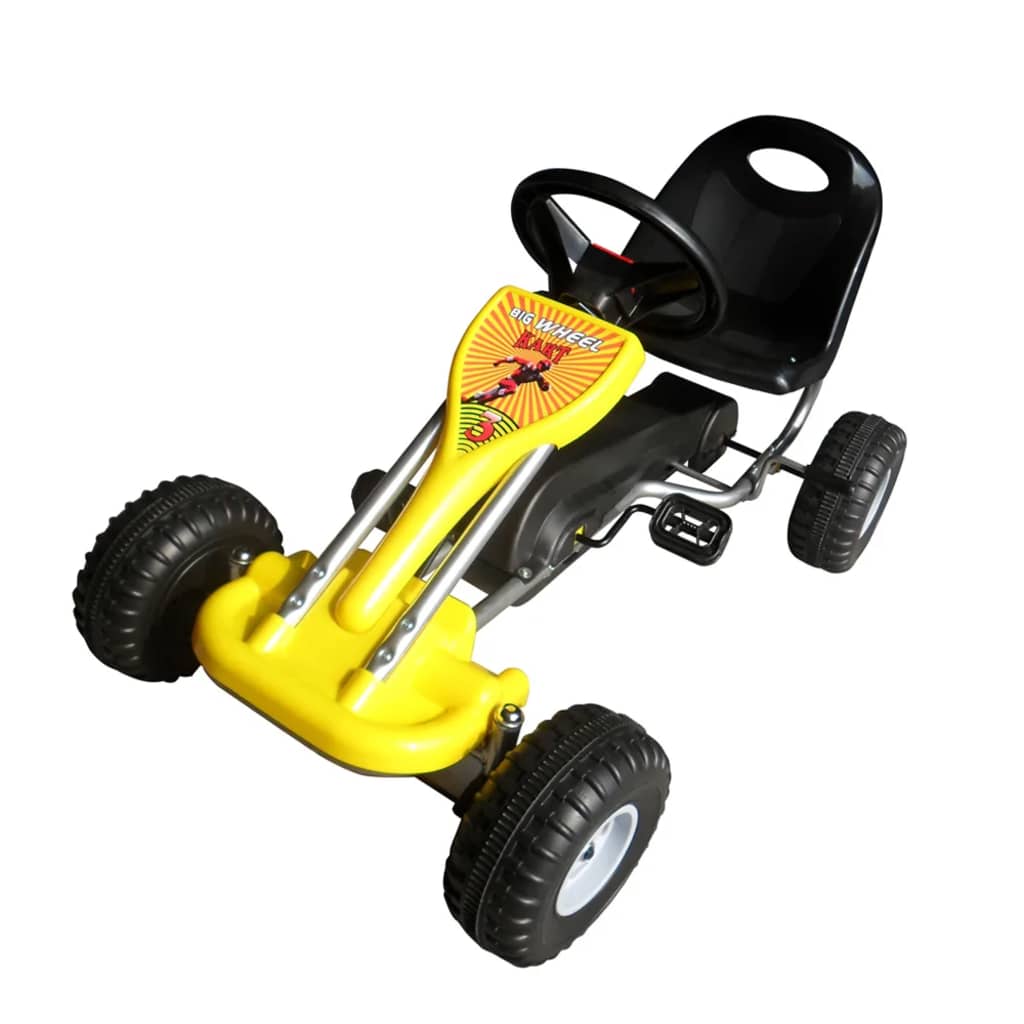 vidaXL Kart cu pedale Go Kart, galben copii