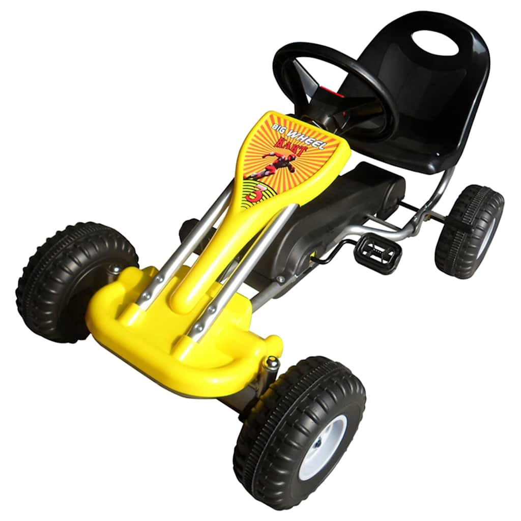 vidaXL Kart cu pedale Go Kart, galben