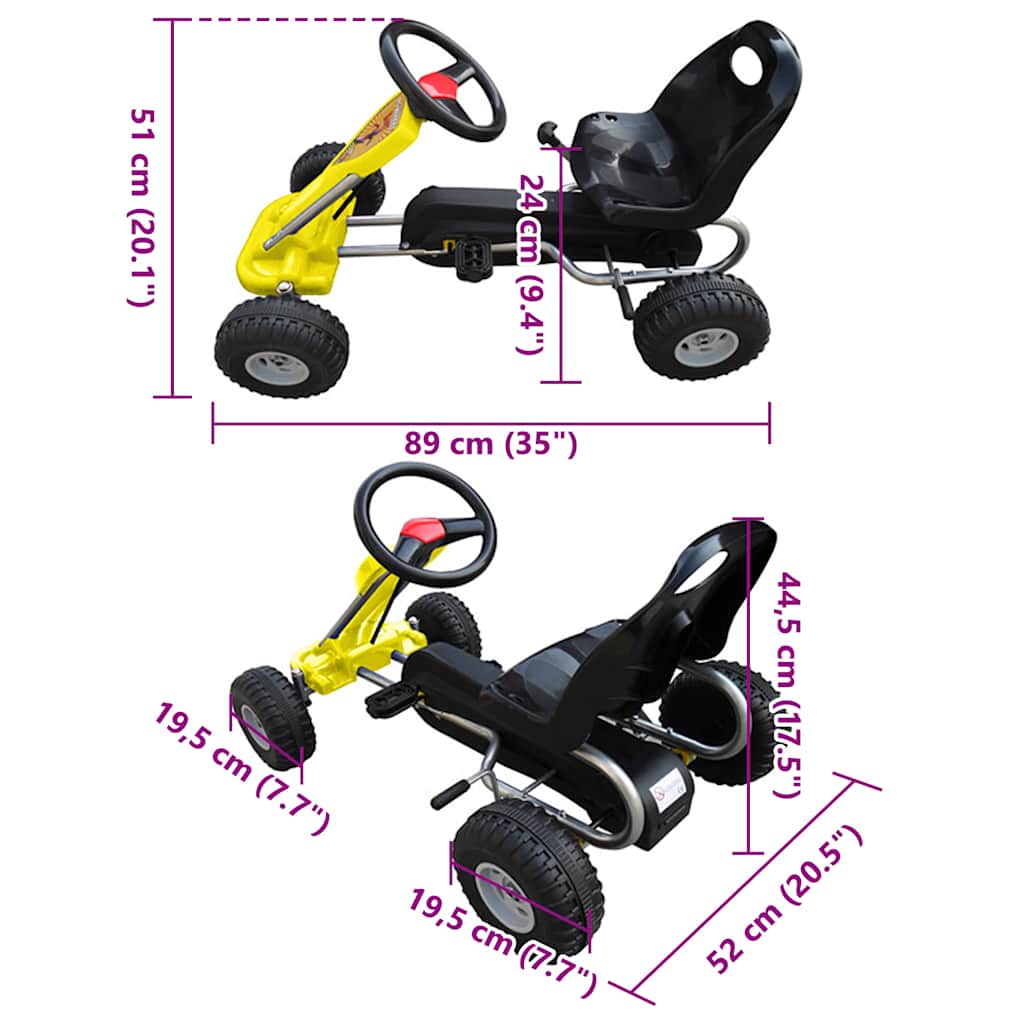 Alternativ bild 1 för VidaXl Trampbil Big Wheel Gul