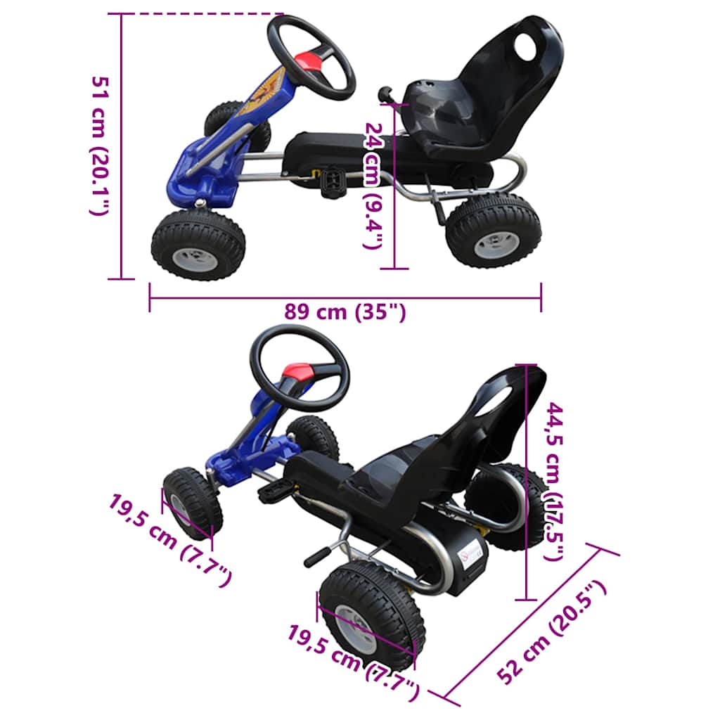 Alternativ bild 1 för VidaXl Trampbil Big Wheel Blå