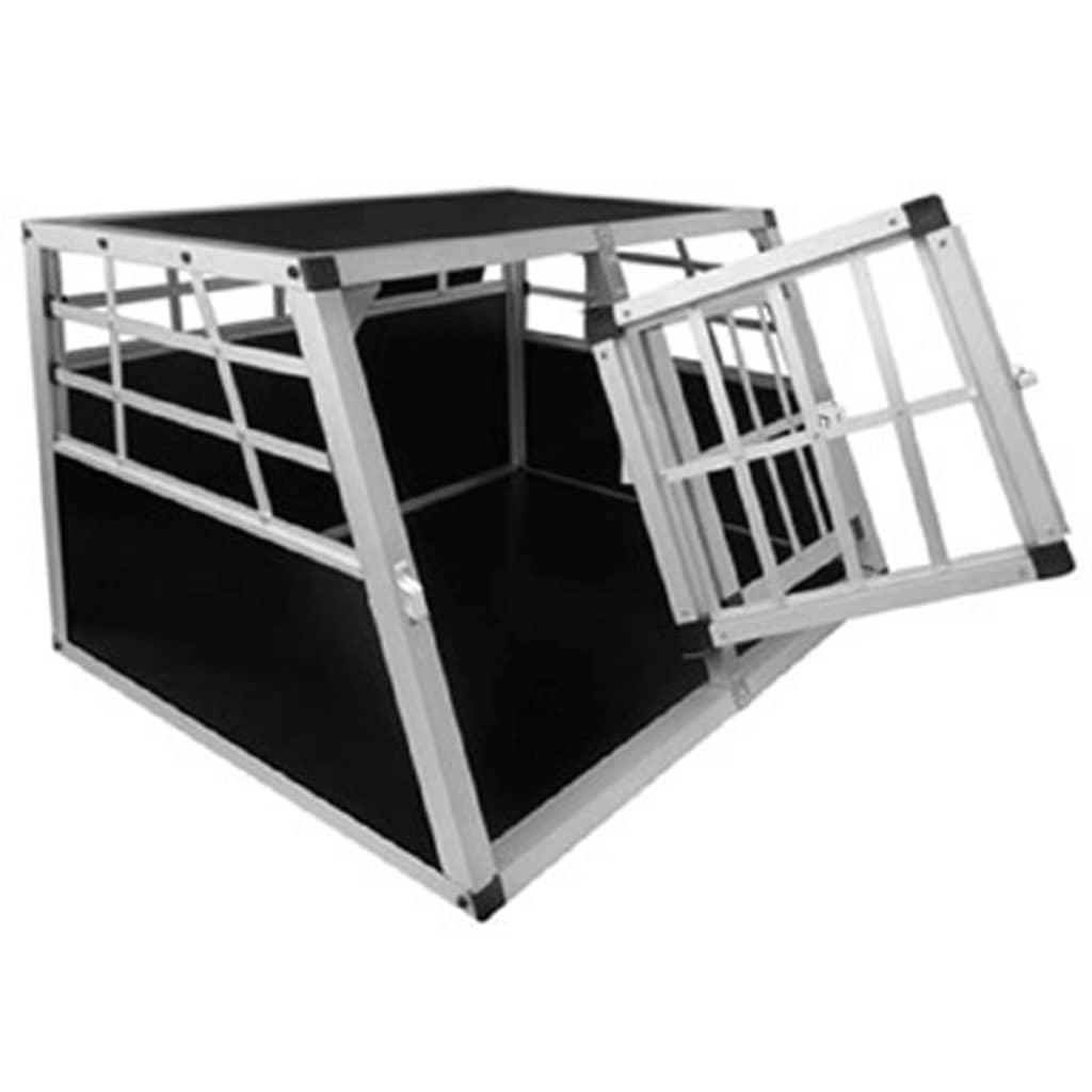 

vidaXL Hondentransportkooi met dubbele deur S aluminium