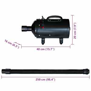 Vysoušeč srsti pro psy se 3 nástavci černý 2 400 W - obrázek 6