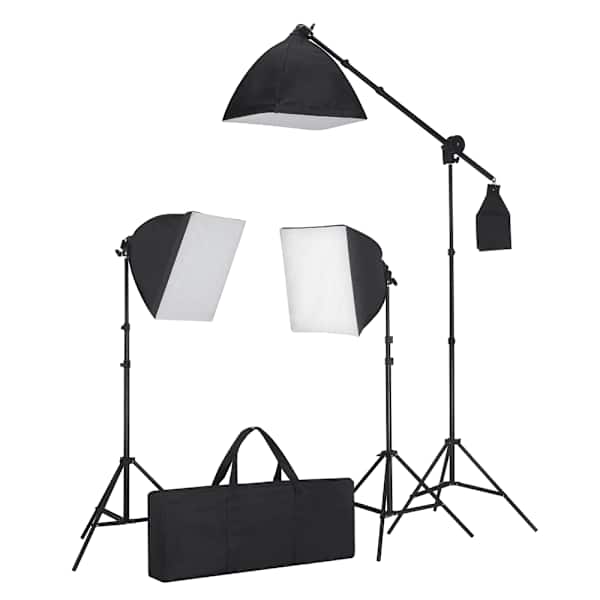 vidaXL valgustikomplekt: 3 tk fototuld statiivi ja softboxiga
