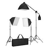 VidaXL Belysningssett: 3 fotolys med stativ og softbox