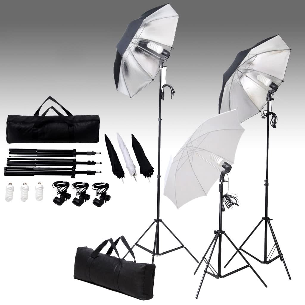 vidaXL Set lumini studio: 24 wați cu trepiede și umbrele vidaXL