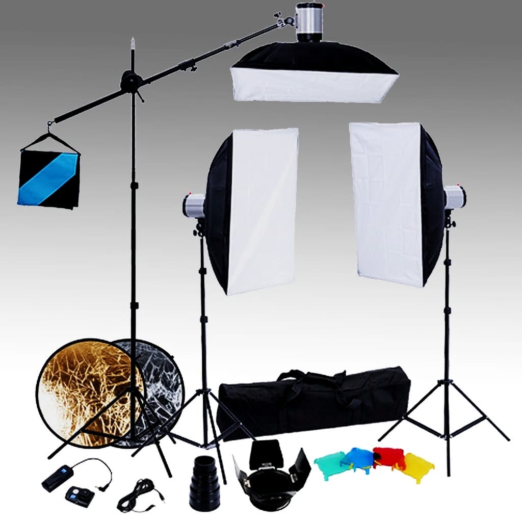 

vidaXL Fotostudio set 3 flitslampen softboxen 50x70 cm en statieven