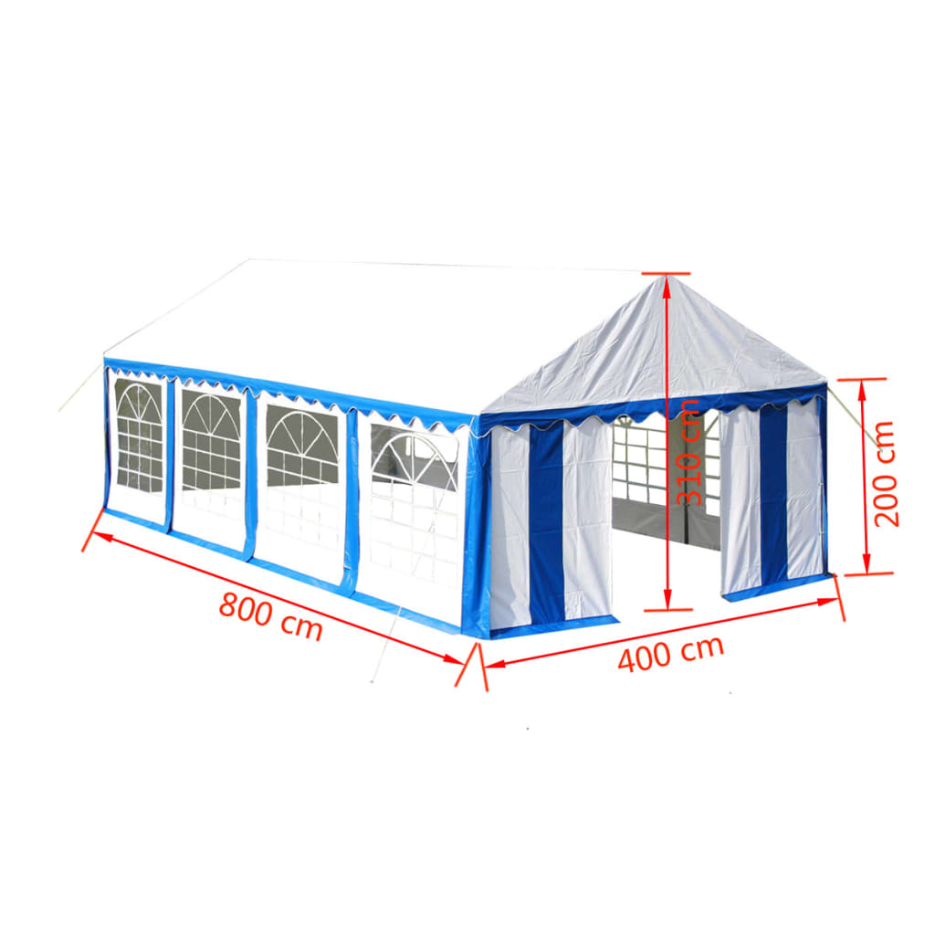 Kék rendezvénysátor 4 x 8 m 