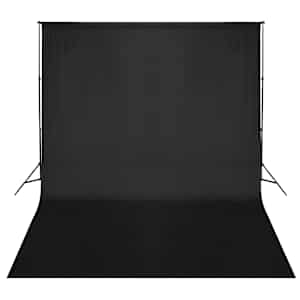 vidaXL Achtergrondsysteem 300x300 cm zwart