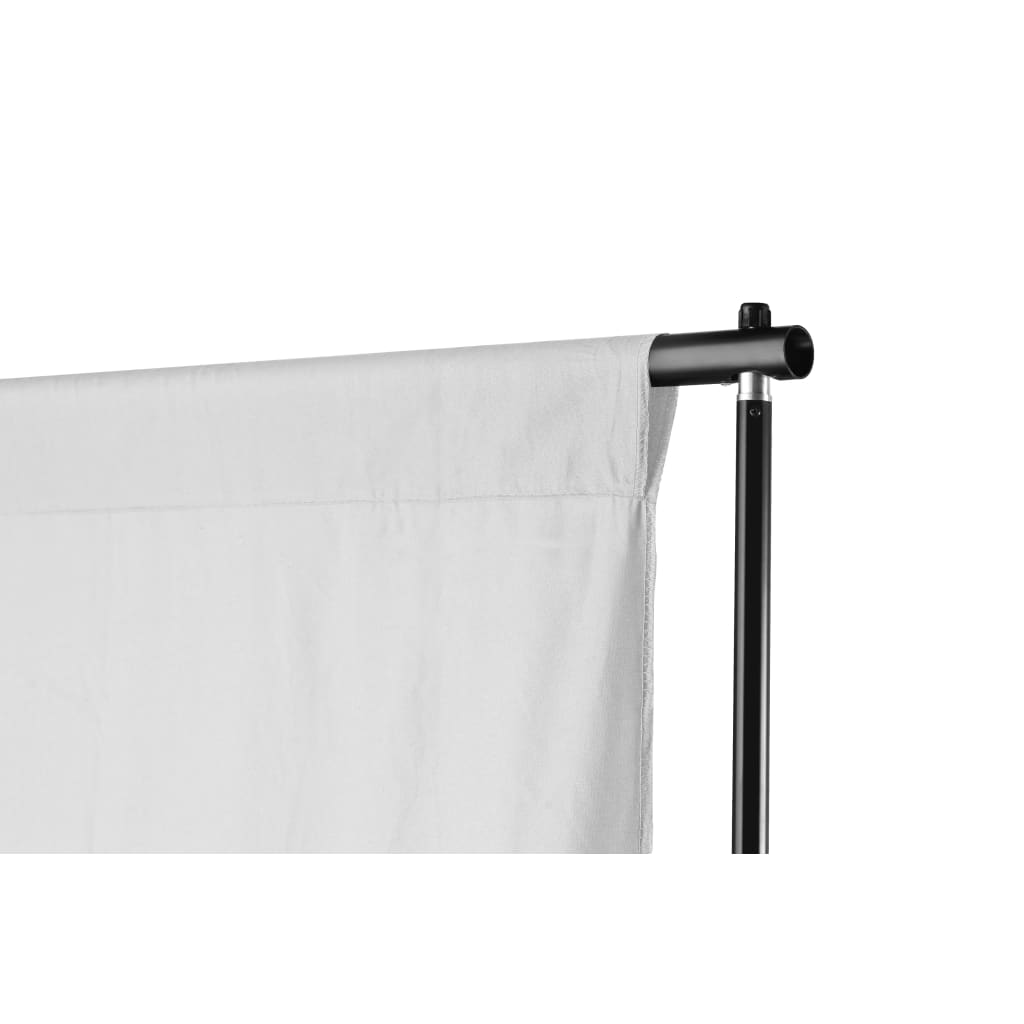 vidaXL Support de fond télescopique et toile de fond blanc 3x5 m