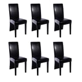 vidaXL Dining Chairs 6 pcs Artificial Leather Black