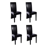 vidaXL Dining Chairs 4 pcs Artificial Leather Black