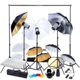 Studio Kit: 3 Flash Heads & 9 Flash Umbrellas