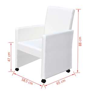 Jedilni stoli 4 kosi belo umetno usnje - slika 7