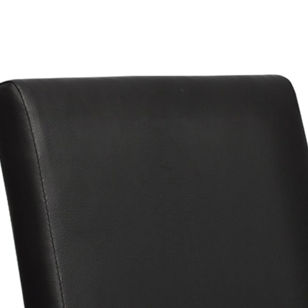 6 pcs Chaises de salle à manger Noir Similicuir