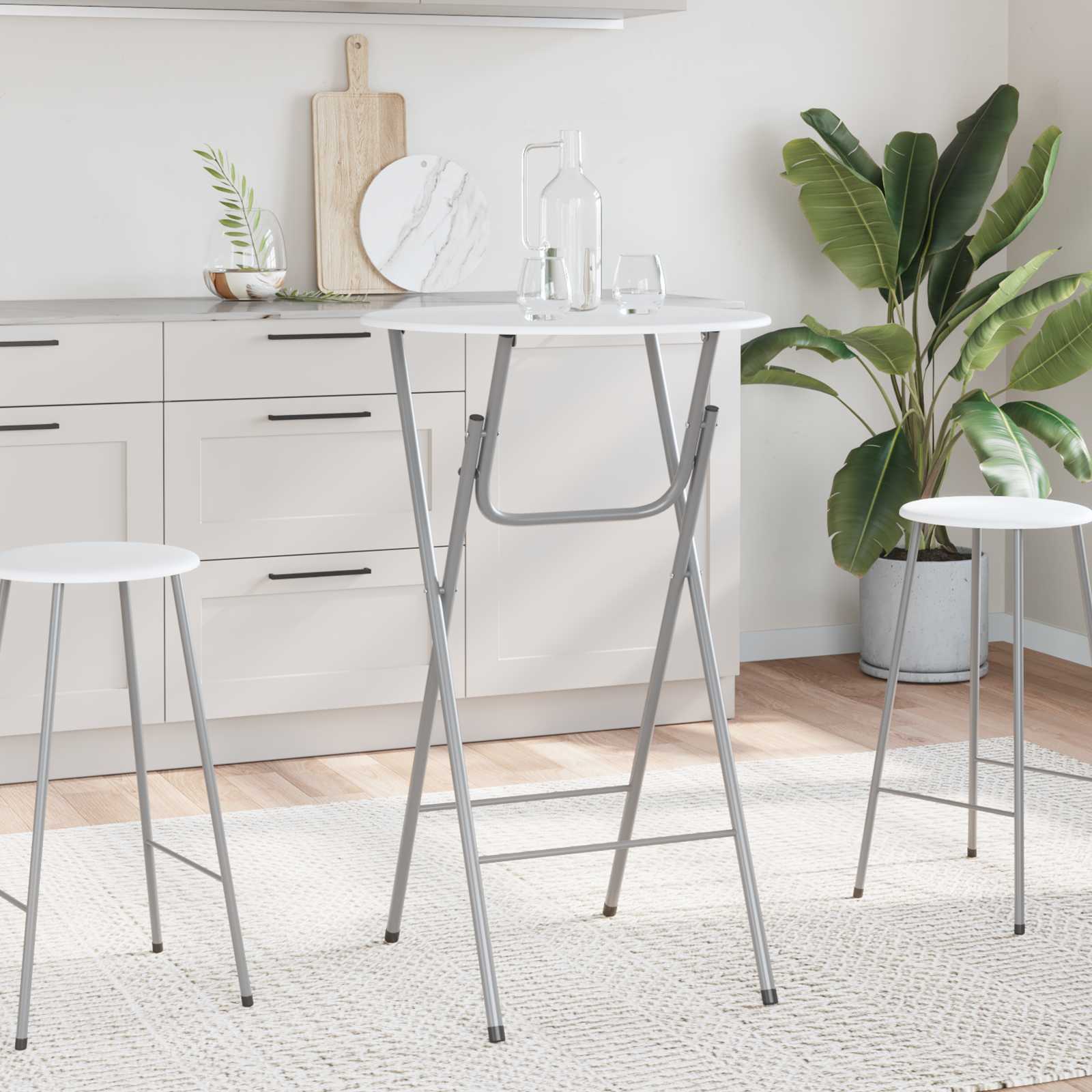 Barbord 4 st med MDF bordsskiva vit