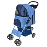 Blue Folding Pet Stroller Dog/Cat Travel Carrier