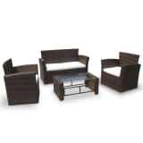 vidaXL Tuinset poly rattan bruin 8-delig