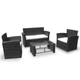 vidaXL Conjunto sofás de jardim 8 pcs preto vime