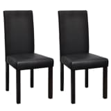 vidaXL Dining Chairs 2 pcs Black Artificial Leather