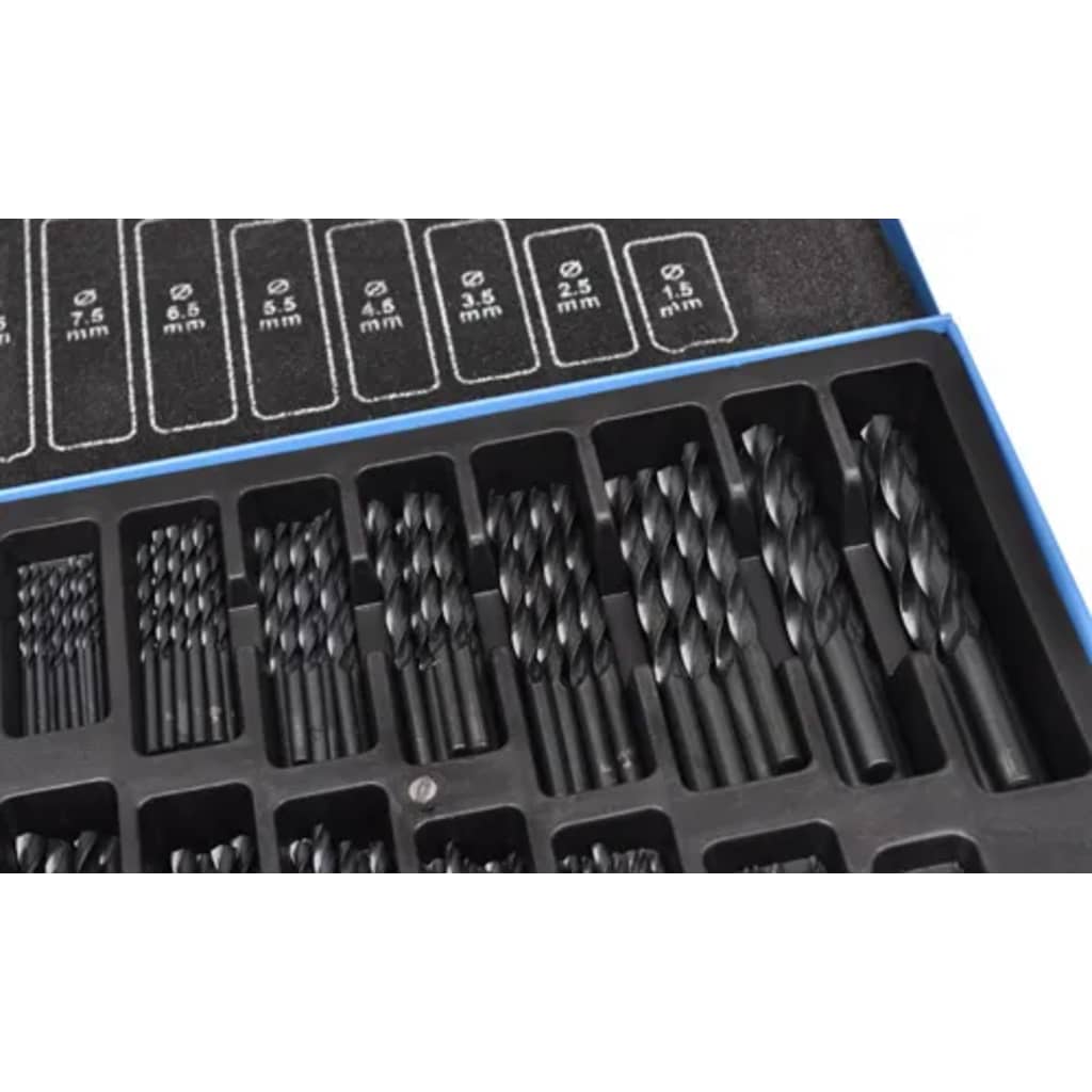 140172 vidaXL 170 Piece Drill Bit Set in Metal Box HSS-R