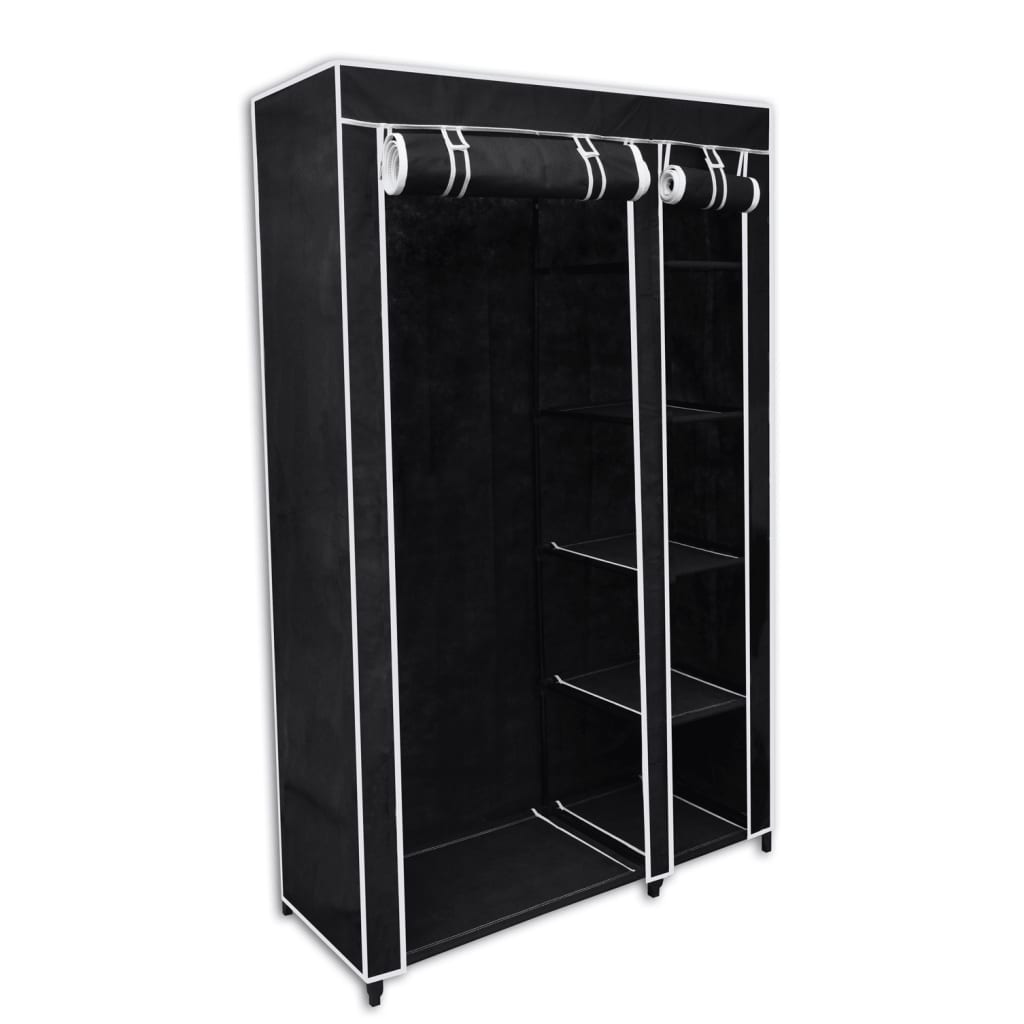 vidaXL Garde-robe pliable Noir 110 x 45 x 175 cm 