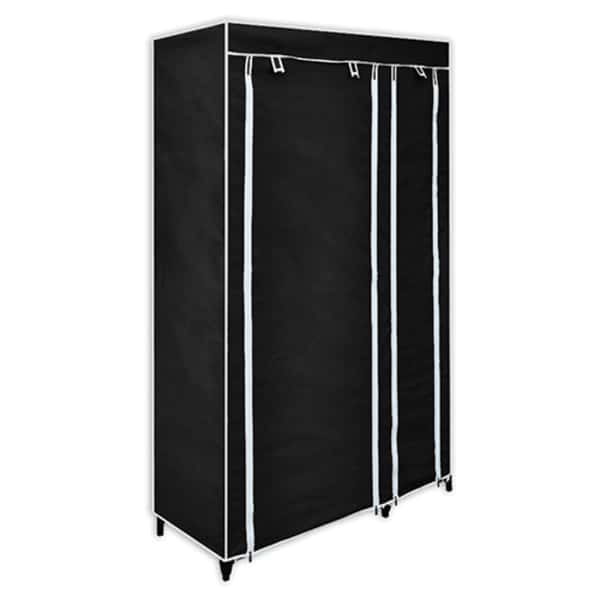 vidaXL kokkupandav riidekapp, must, 110 x 45 x 175 cm