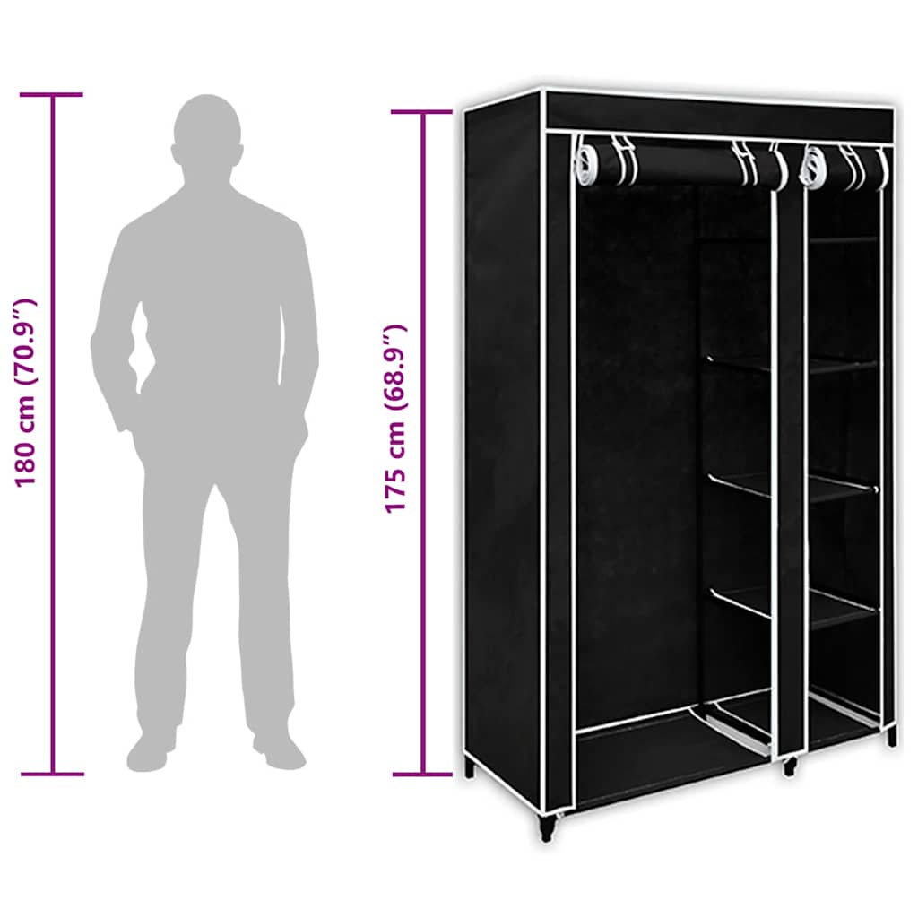 auduma skapis, 2 gab., melns