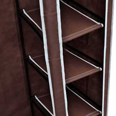 vidaXL Roupeiro de tecido castanho[6/8]