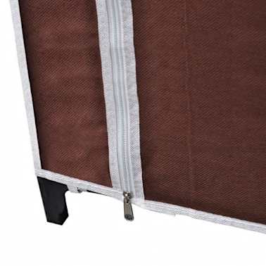 vidaXL Roupeiro de tecido castanho[7/8]