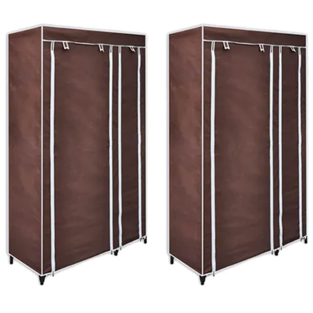 vidaXL Stoffschränke 2 Stk. Braun