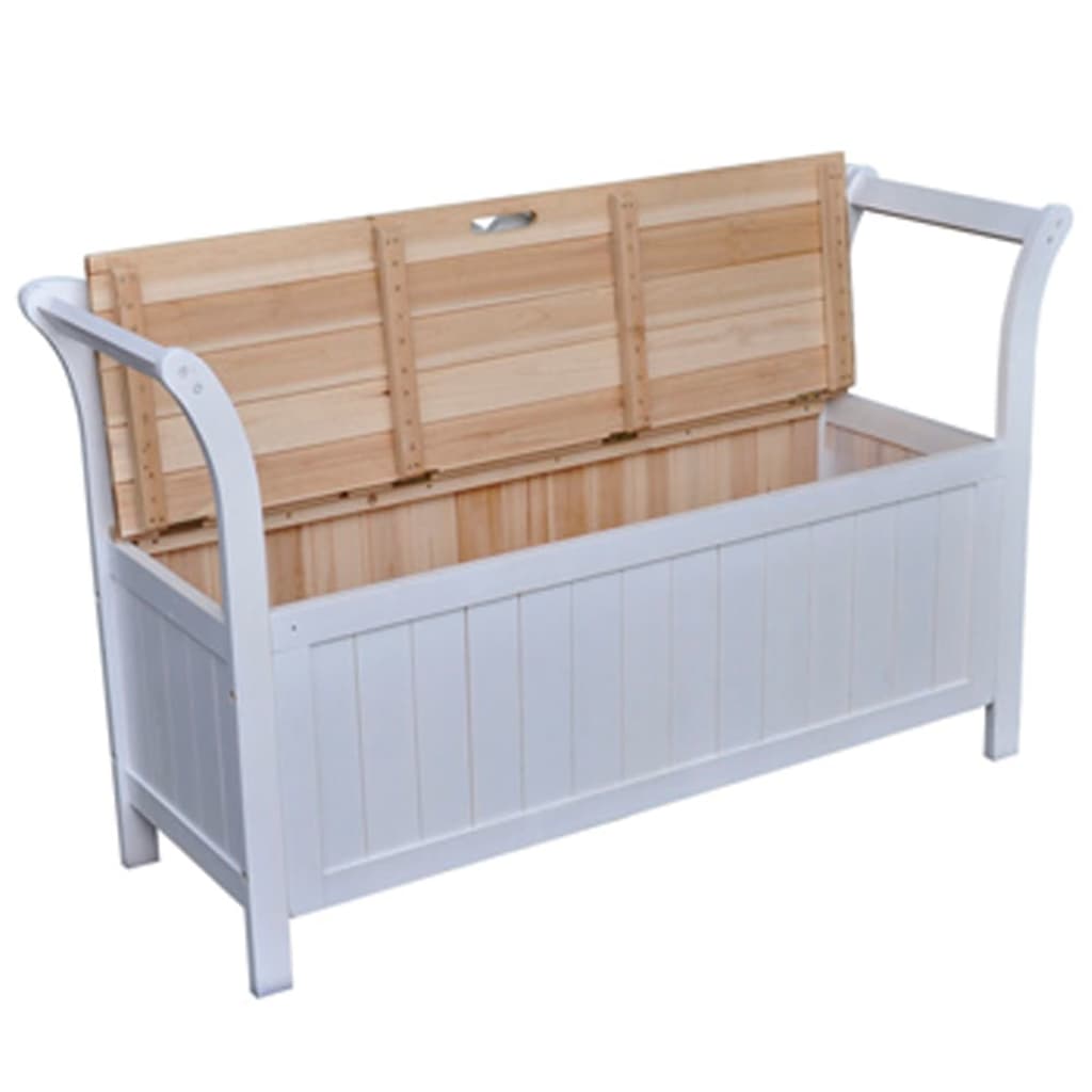 

vidaXL Opslagbank 126x42x75 cm hout wit