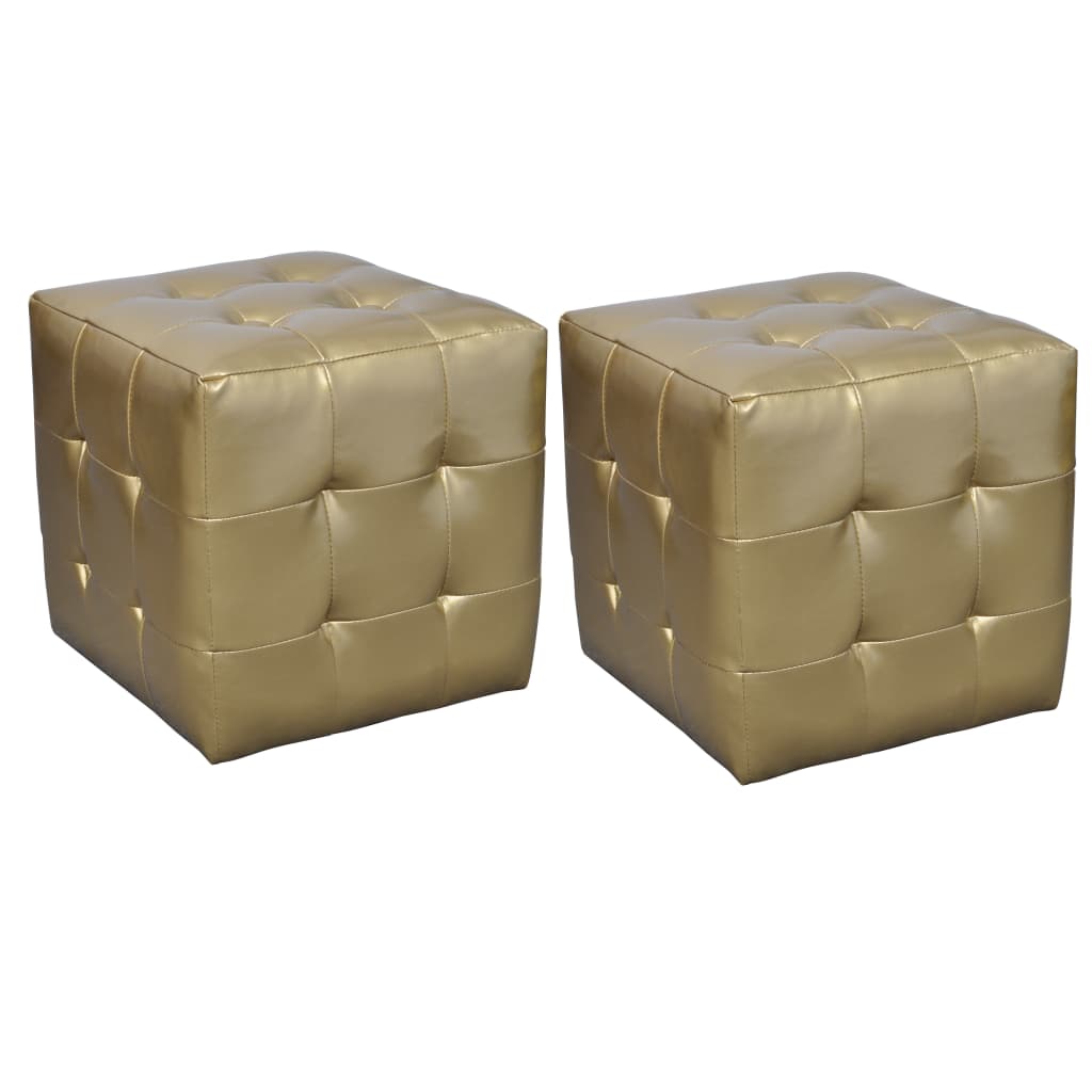Hocker Sitzwürfel 2er Set 30x30x30 cm goldfarbig kaufen