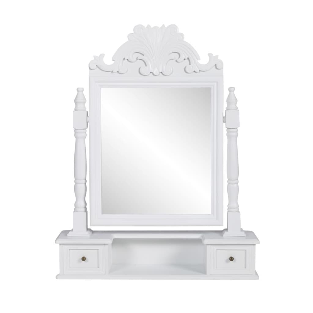 vidaXL Masă de machiaj cu oglindă mobilă dreptunghiulară, MDF vidaXL