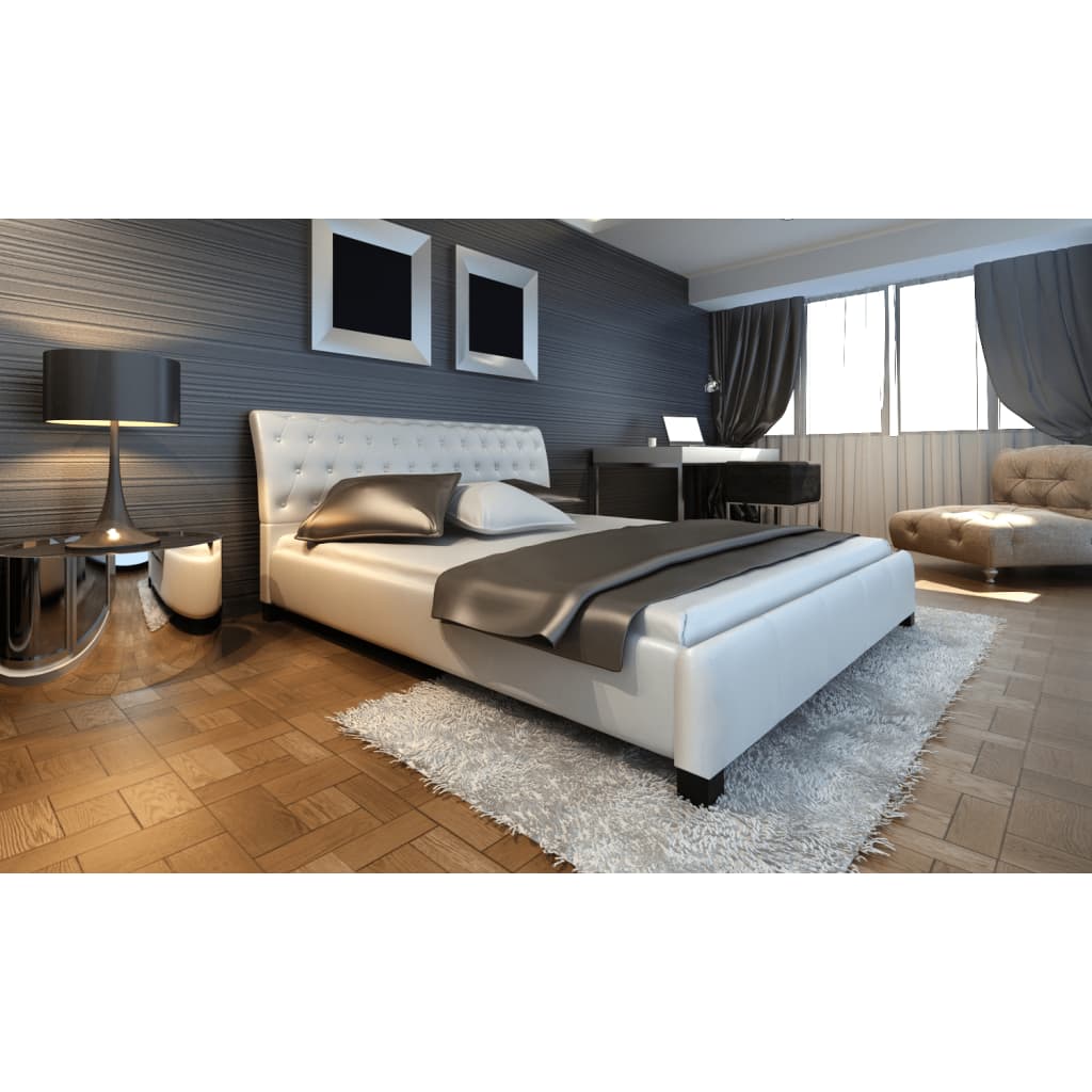 

vidaXL 2-persoons bed Epica wit leder 180 x 200