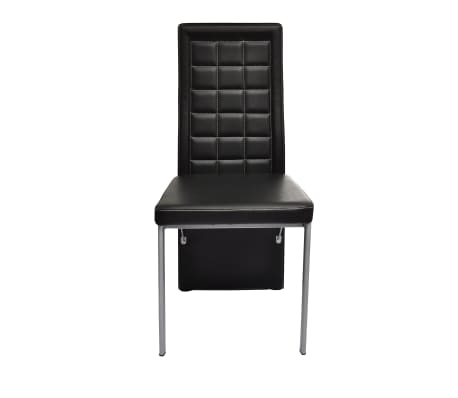 vidaXL Esszimmerst&uuml;hle 2 Stk. Schwarz Kunstleder