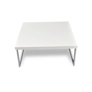 Couchtisch BIG FUSION Hochglanz WEI&szlig; chrom