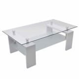 vidaXL Coffee Table with Safety Glass Tabletop High Gloss White