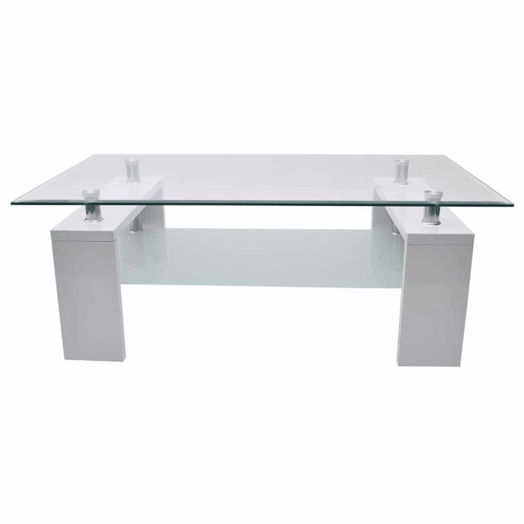 

vidaXL Salontafel Andio 110x60cm gehard glas hoogglans wit